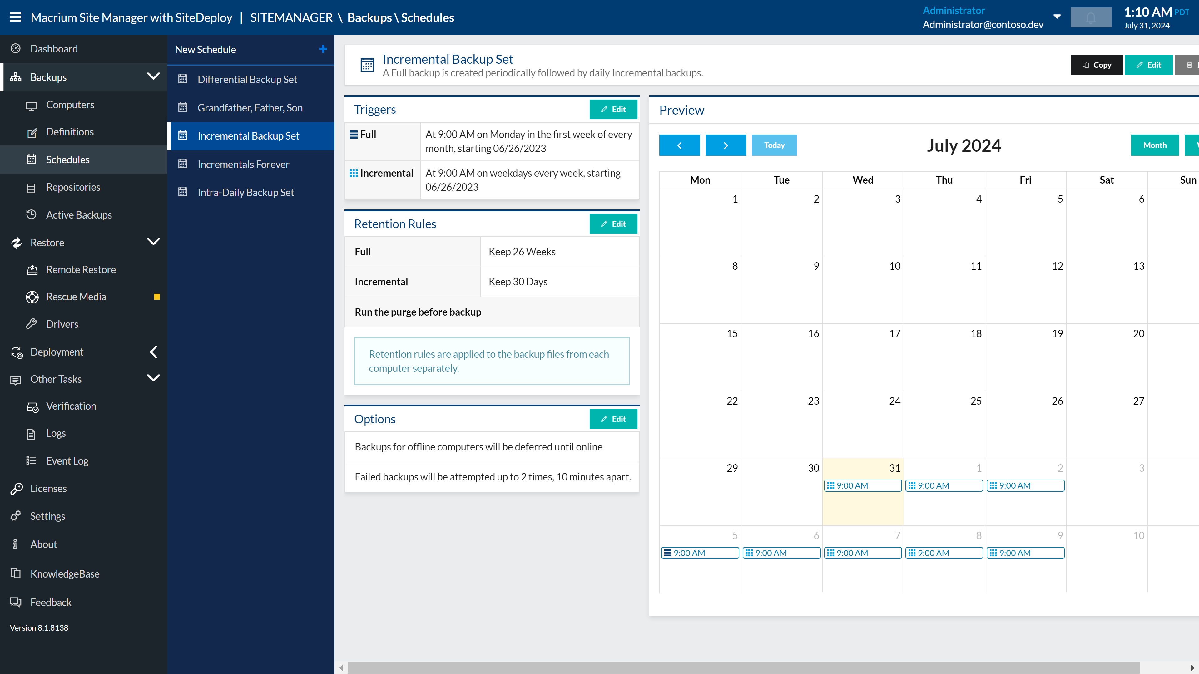 screenshot of Macrium Reflect Workstation